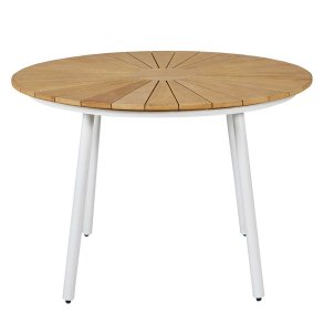 Dacore Eva Teak Havebord - 110 cm - Hvid