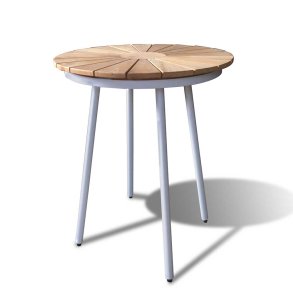 Dacore Eva Teak Cafebord - 70 cm - Hvid