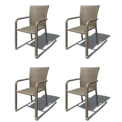 Dacore Hadsund Stabelstol - 4 stk - Champagne