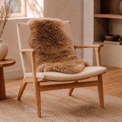 �gte New Zealandsk Lammeskind 85 x 55 cm - Taupe