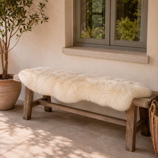 �gte New Zealandsk Lammeskind 140 x 70 cm - Hvid