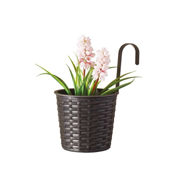 Urtepotte m. Bjle 16 cm. - Sort