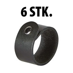 Dacore Servietringe Genbrugt Lder - 6 stk. - Sort