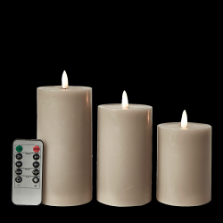 Dacore LED Bloklys 7,5 cm. - 3 stk + Fjernbetjening