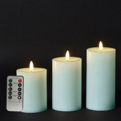 Dacore LED Bloklys 7,5 cm. - 3 stk + Fjernbetjening