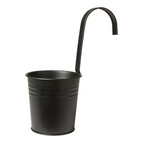 Urtepotte m. Bjle 13/9 cm. - Sort