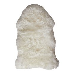 �gte New Zealandsk Lammeskind 85 x 55 cm - Hvid