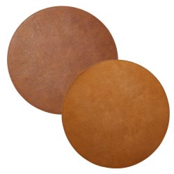 Dacore Dkkeserviet Rund Imiteret Lder - Bld - Cognac/Natur