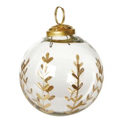 Julekugle Antik m. Guldmotiv - 3 stk. - Klar Glas