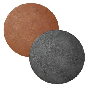 Dacore Dkkeserviet Rund Imiteret Lder - Bld - Cognac/Sort