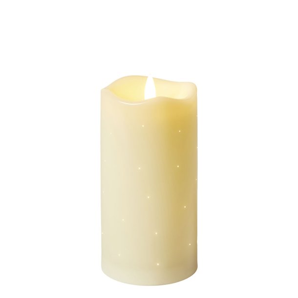 Dacore LED Twinkle Bloklys 7,5 x H15 cm. - Creme
