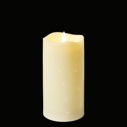 Dacore LED Twinkle Bloklys 7,5 x H15 cm. - Creme