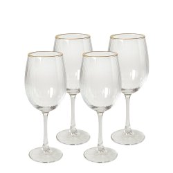 Dacore Hvidvinsglas Med Guldkant 35 cl. - 4 stk.