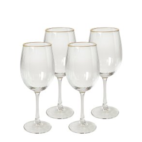 Dacore Hvidvinsglas Med Guldkant 35 cl. - 4 stk.