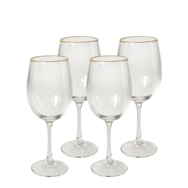 Dacore Hvidvinsglas Med Guldkant 35 cl. - 4 stk.