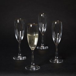 Dacore Champagneglas Med Guldkant 19 cl. - 4 stk.