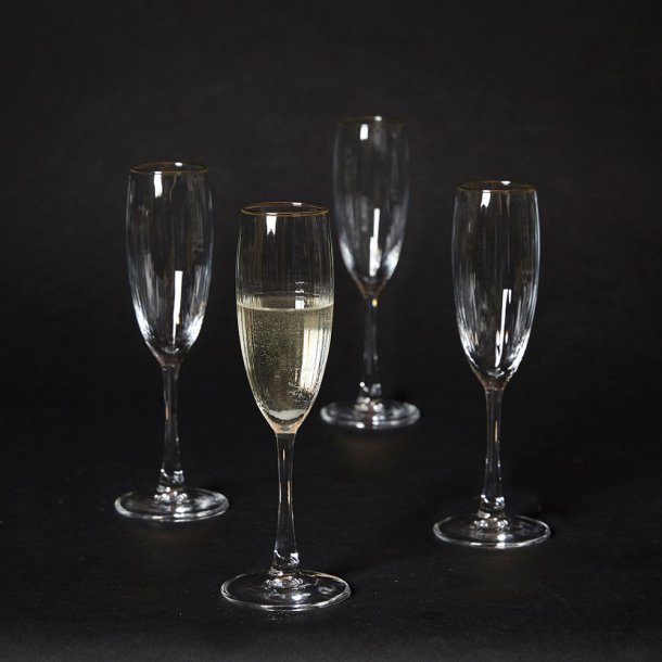 Dacore Champagneglas Med Guldkant 19 cl. - 4 stk.