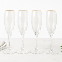 Dacore Champagneglas Med Guldkant 19 cl. - 4 stk.