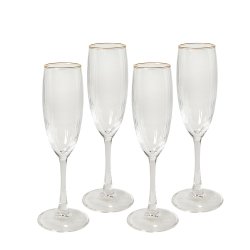 Dacore Champagneglas Med Guldkant 19 cl. - 4 stk.
