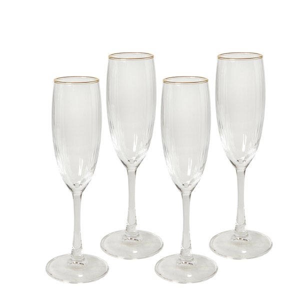Dacore Champagneglas Med Guldkant 19 cl. - 4 stk.