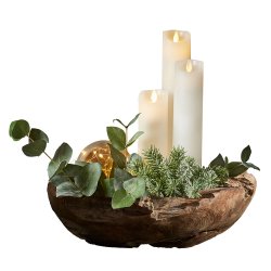 Bordskl Rustik Teakrod - 40 cm.