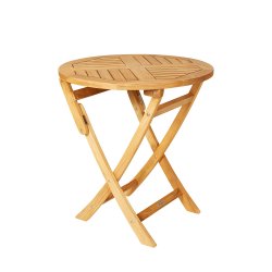 Dacore Boston Teak Rundt Cafst - Foldestole Uden Armln + 70 cm. Cafbord