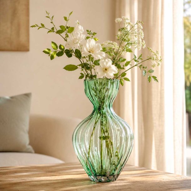 Vase Art - 26 cm. - Gr�n Glas