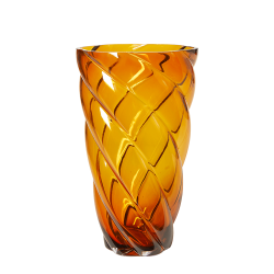 Vase Twist - 28 cm. - Ravfarvet Glas