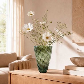 Vase Twist - 28 cm. - Gr�n Glas