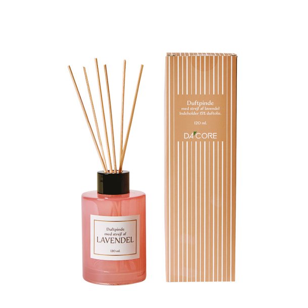 Dacore Duftpinde 120 ml. - Lavendel - Rosa/Sort