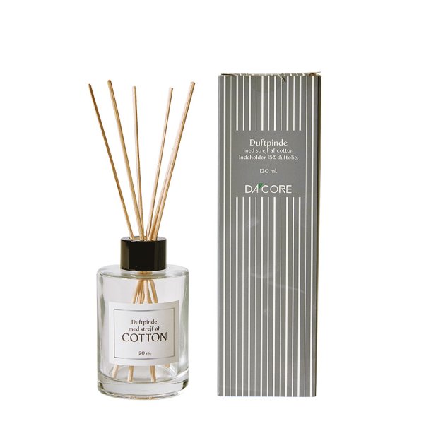 Dacore Duftpinde 120 ml. - Cotton - Klar/Sort