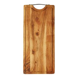 Dacore Skrebrt Med Lderhndtag &amp; Saftrille - Akacietr -  55 x 25 cm 