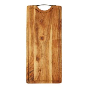 Dacore Skrebrt Med Lderhndtag & Saftrille - Akacietr -  55 x 25 cm 