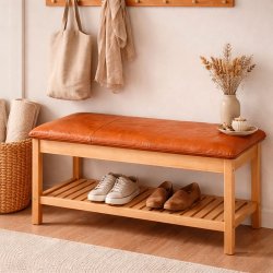 B�nkhynde Tokyo B�ffel L�der 88 x 40 cm. - Cognac