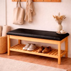 B�nkhynde Tokyo B�ffel L�der 118 x 40 cm. - Sort