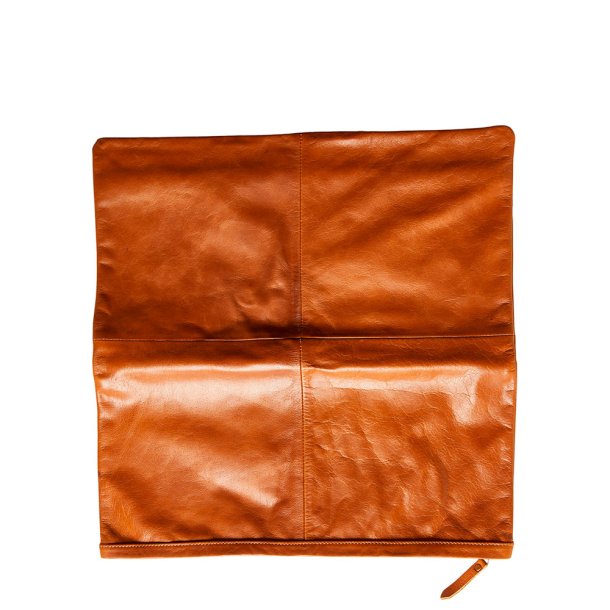  Pudebetr�k 45 x 45 cm. - B�ffel L�der - Cognac