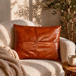 Pudebetr�k 40 x 60 cm. - B�ffel L�der - Cognac