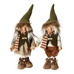 Dametrold m. Hat &amp; Trklde - 35 cm. - Brun/Grn