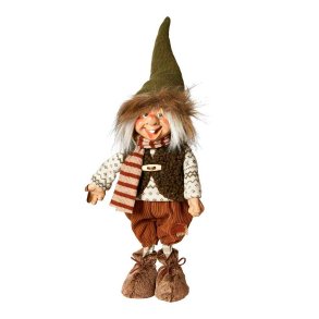 Mandetrold m. Hat & Trklde - 35 cm. - Brun/Grn