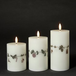 Dacore LED Bloklys 7,5 cm. - 3 stk + Fjernbetjening - Juleguirlande