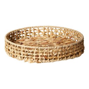 Serveringsbakke I Flettet Vandhyacint - 35 cm - Natur