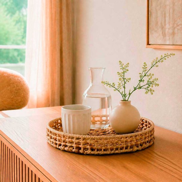 Serveringsbakke I Flettet Vandhyacint - �30 cm - Natur