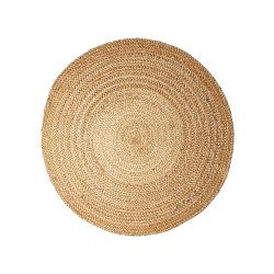 Flettet Jute Gulvtppe - Rundt - Natur