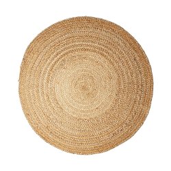 Flettet Jute Gulvtppe - Rundt - Natur
