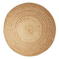 Flettet Jute Gulvtppe - Rundt - Natur