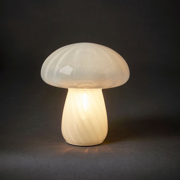 Mushroom LED Bordlampe - 17 cm. - Hvid