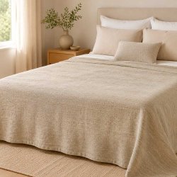 Dacore Bomuld Senget�ppe - Taupe - 240 x 260 cm.