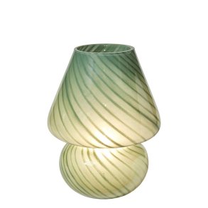 Mundblst Bordlampe - Mellem - Grn/Hvid Strib