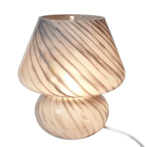 Mundblst Bordlampe - Stor - Gr/Hvid Strib