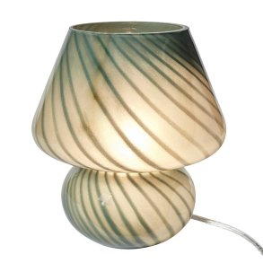 Mundblst Bordlampe - Stor - Grn/Hvid Strib